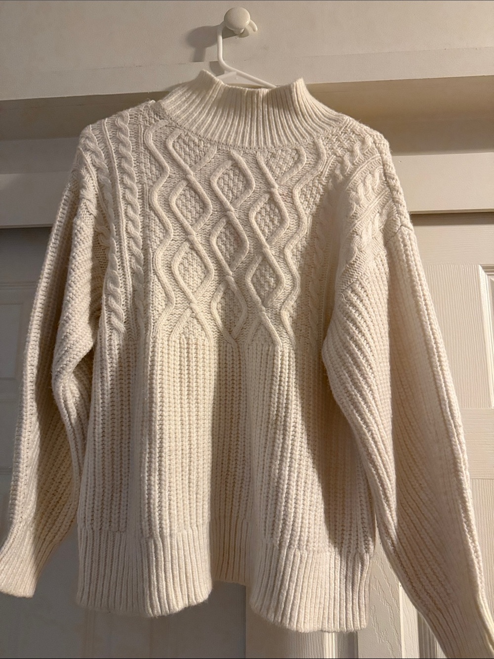 a.new day Cream Cable-Knit Pullover Sweater NWOT